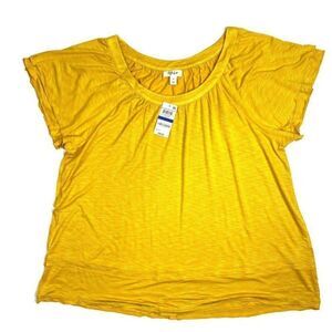 Style & Co Shirt‎ Top XL Golden Yellow Short Sleeve